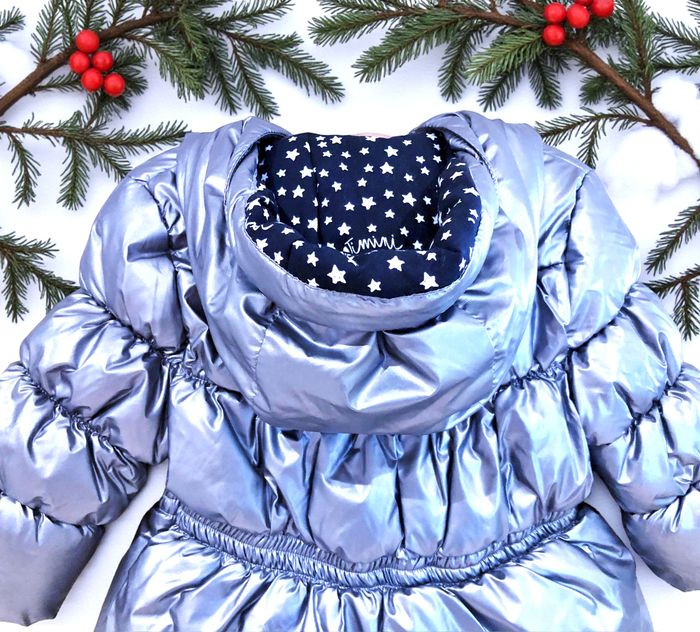 CATIMINI - NEW - MANTEAU TYPE DOUDOUNE BÉBÉ FILLE ACIER MÉTALLISÉ DETAIL BRODERIES CŒURS & AUTRES 6M - photo numéro 8