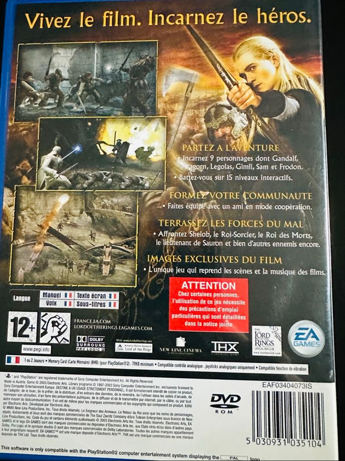PS2 - Le Seigneur des Anneaux Le Retour du Roi - photo numéro 3