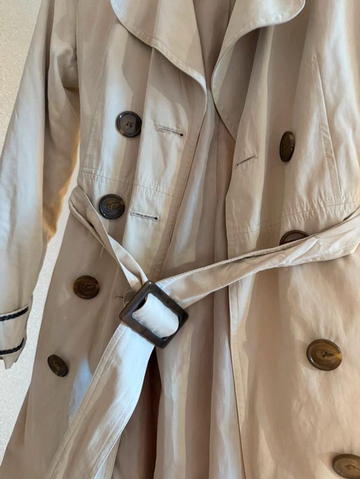 Trench long beige bouton + ceinture - photo numéro 2