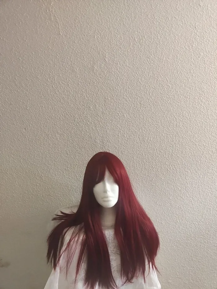 Perruque Naturelle Rouge Bordeaux Tendance Luxe - photo numéro 6