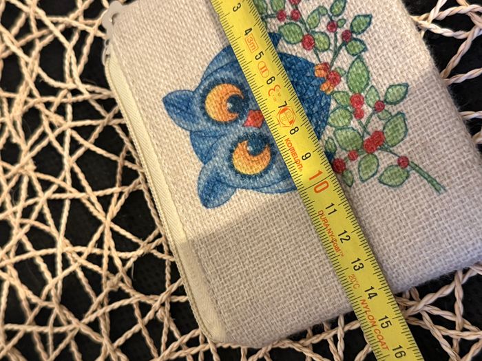 porte monnaie toile motif chouette hiboux - photo numéro 3