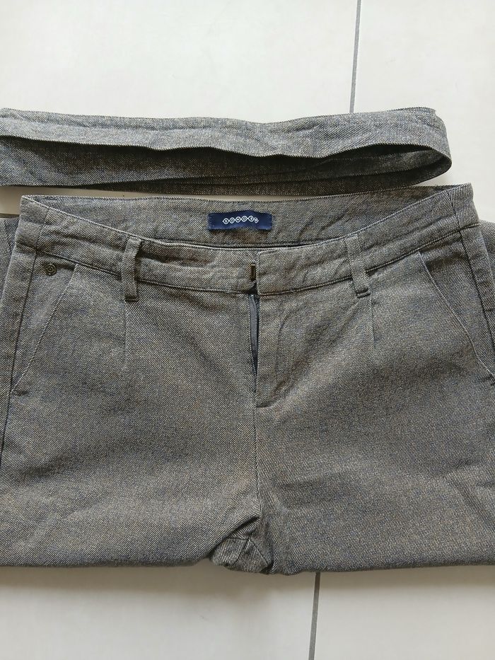 Pantalon 7/8 chiné coton - photo numéro 3