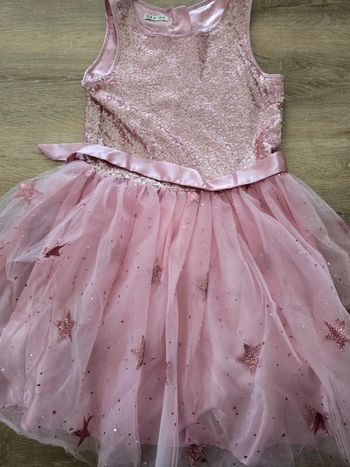 Robe rose paillettes étoiles Tex