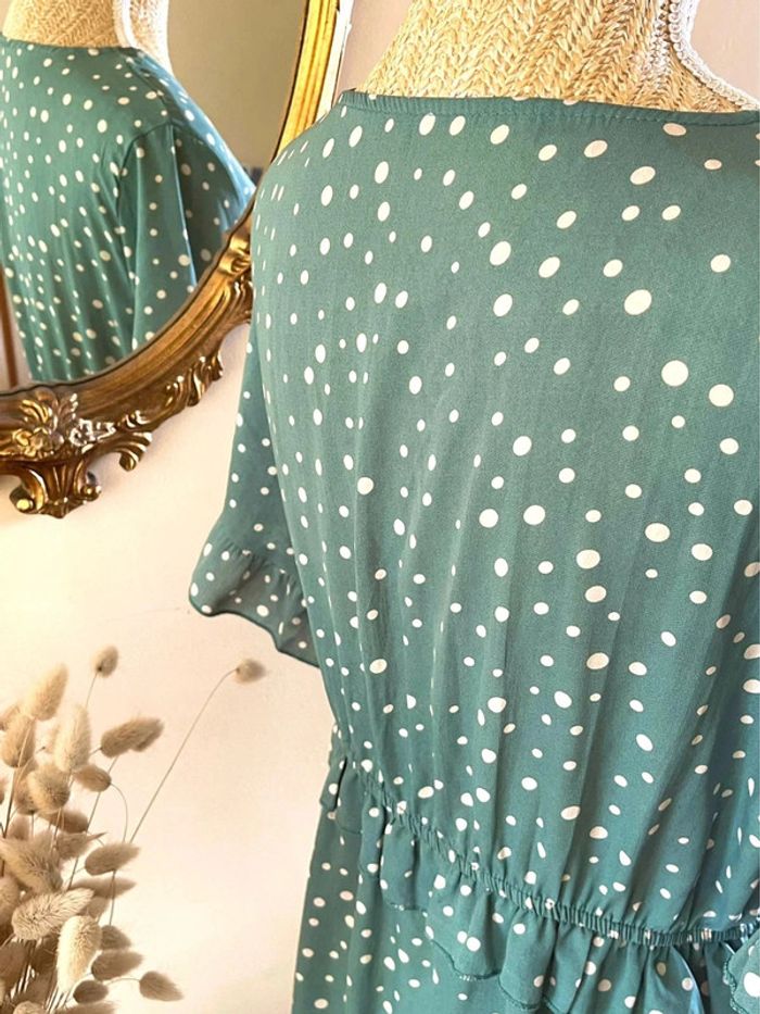 Robe à Pois Verte - vintage - photo numéro 8