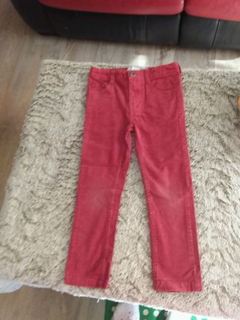 Pantalon velour rouge slim