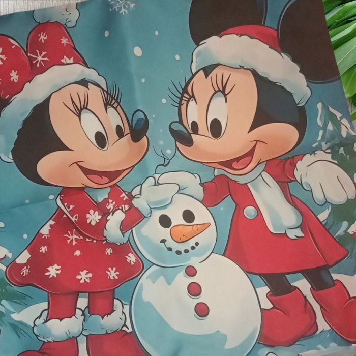 Housse de coussin Minnie et Mickey mouse Disney noël - photo numéro 2