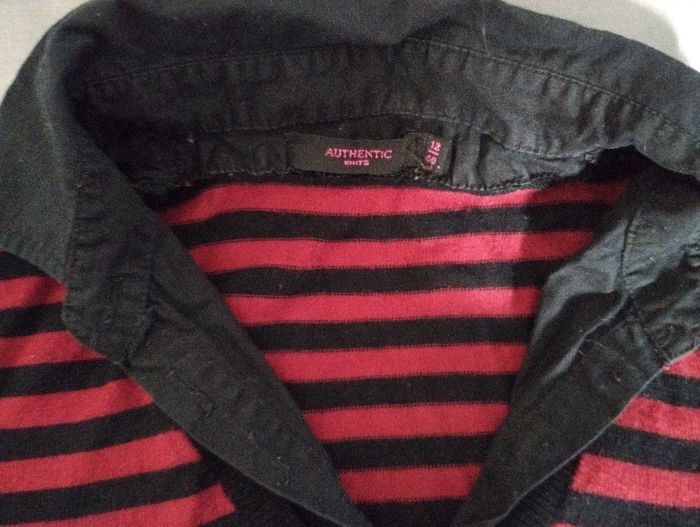 Pull rayé rouge et noir - photo numéro 3