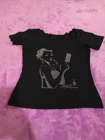 Tee-shirts noir extensible à motifs