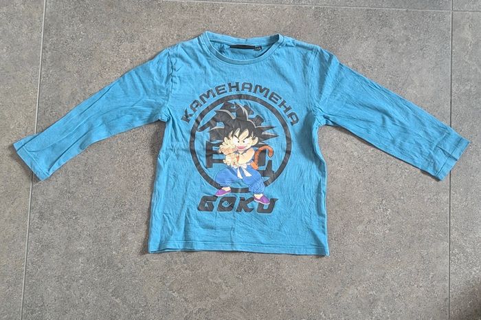 T-shirt DBZ manches longues taille 5 ans bleu - photo numéro 2