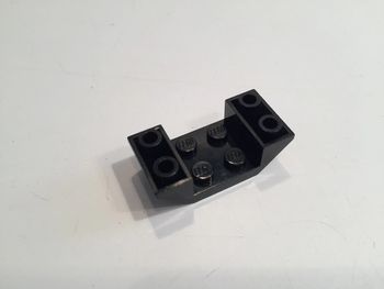 lot x2 Pente noir Inversée 45 4x2 Double avec découpe 2x2 4871 pièce détachée Lego #A14