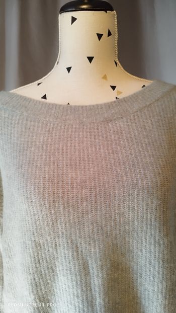 Pull col bateau gris perle