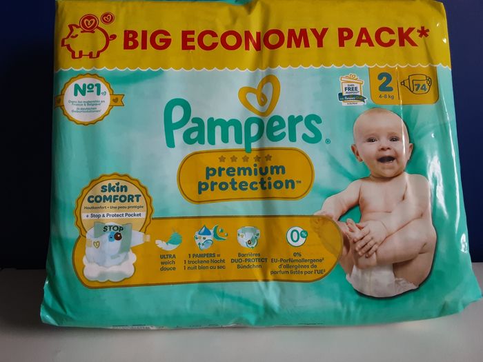 1 paquet de 74 couches T 2 pampers premium