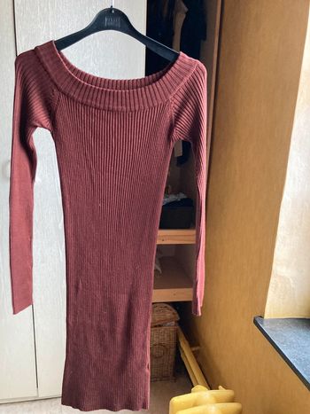 Superbe robe tricot Vintage années 80 marron taille S