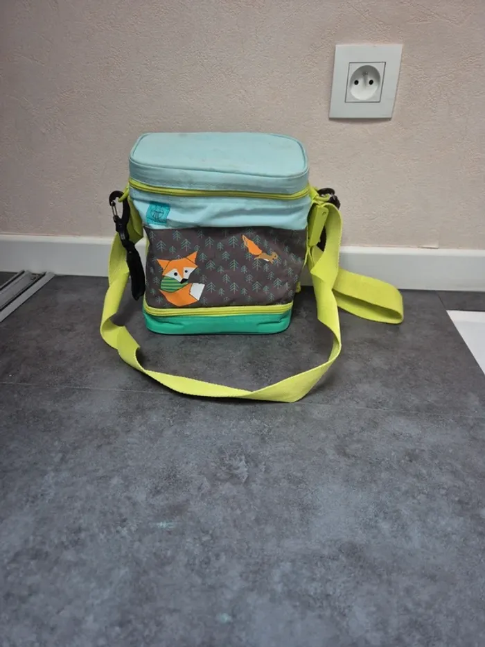 Sac à lunch isotherme pour enfants Lassig avec bandoulière réglable, motif renard