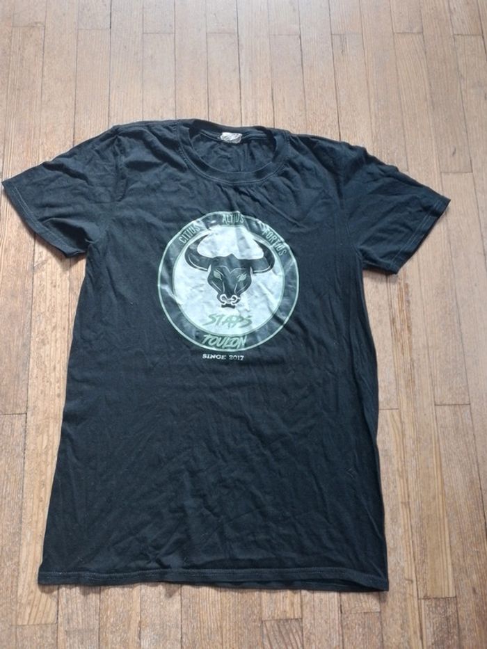 T-shirt homme Noir motif taureau