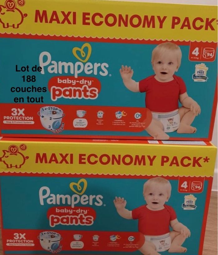 2 cartons de couches taille 4 pants