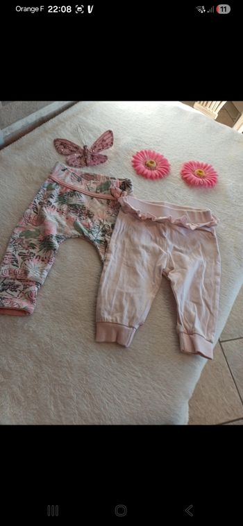 Lot de 2 pantalons bébé taille 3 mois