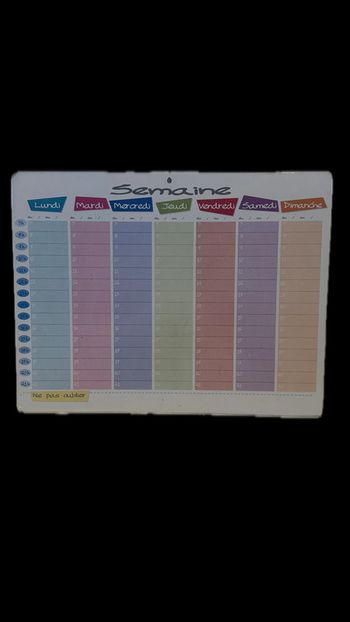Emplois du temps effaçable et tableau blanc
