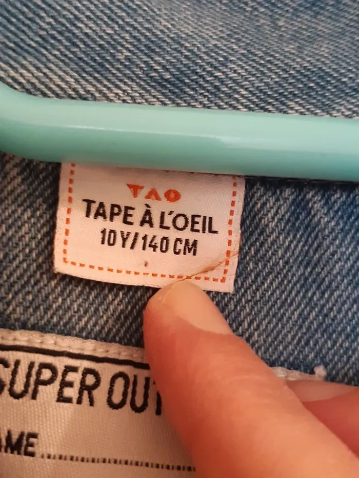Veste en jeans garçon effets usés taille 10 ans - photo numéro 6