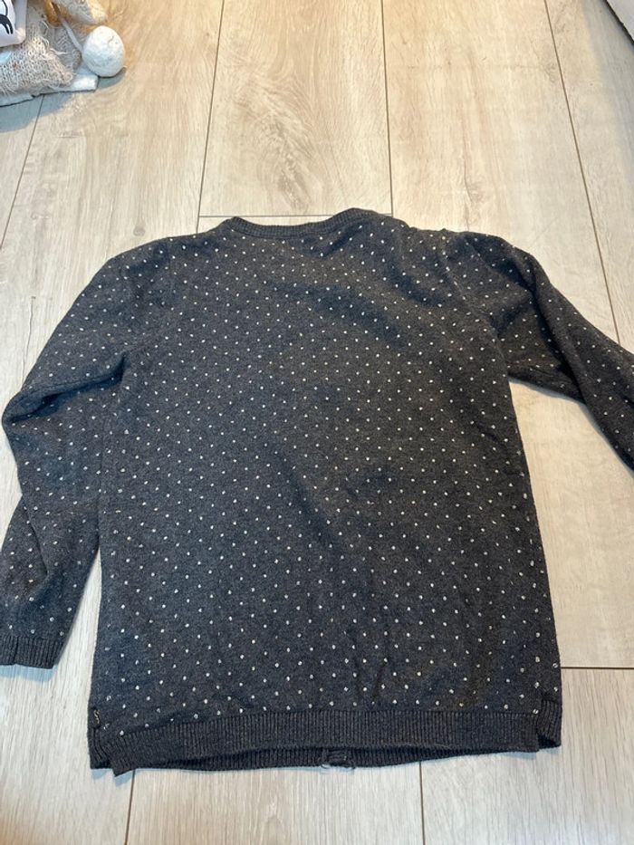 Gilet gris foncé point argenté okaidi 8 ans - photo numéro 3