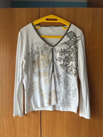Top blanc à manches longues taille 46/48