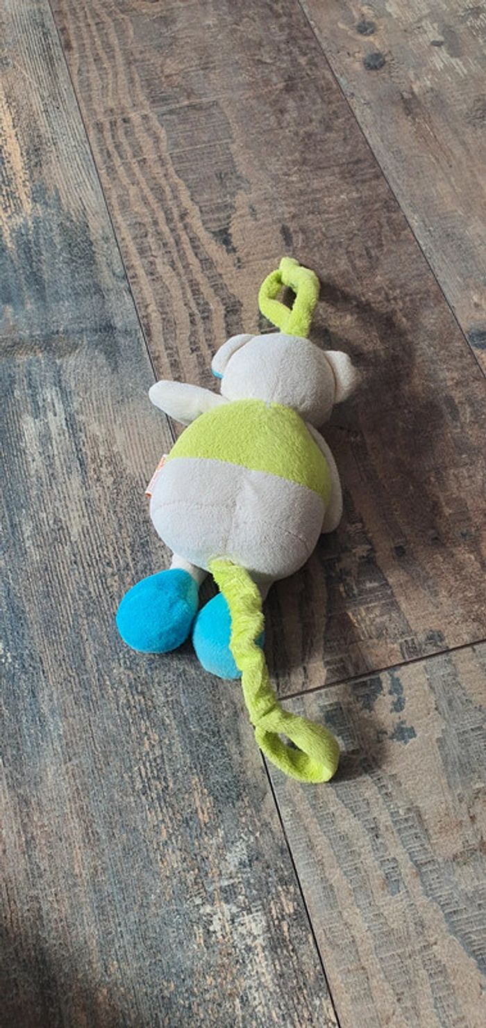 Peluche ours musical vert bleu et blanc Jouer avec les Maternelles - photo numéro 4