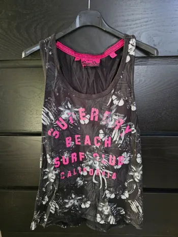débardeur noire et rose Superdry
