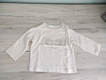 Tee-shirt manches longues hérissons 6 mois fille 