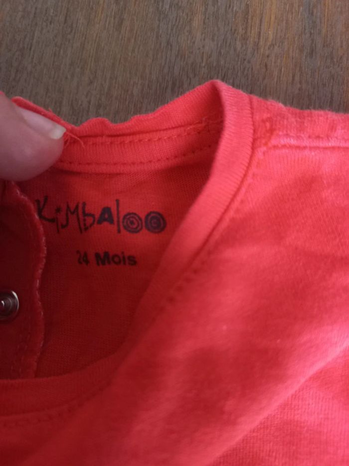 T-shirt "z'adore la sieste rouge kimbaloo 24mois - photo numéro 4