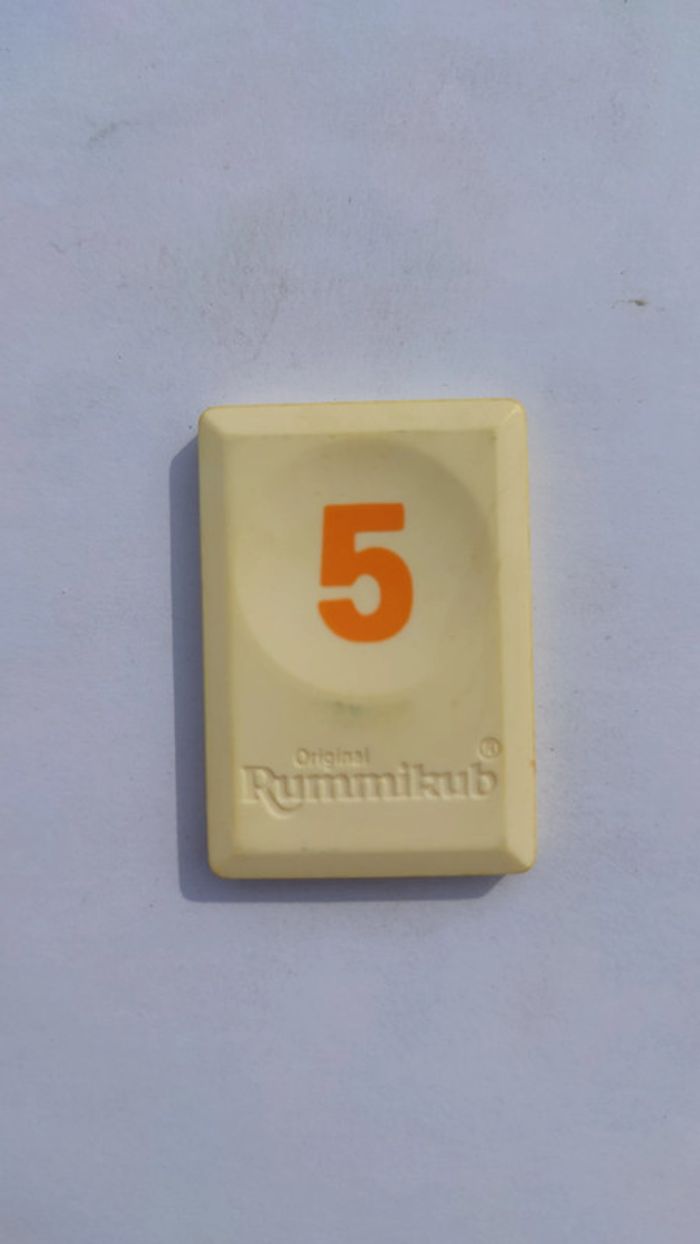 Tuile chiffre 5 cinq orange pièce détachée Rummikub Le rami des chiffres 1996 hasbro #B40