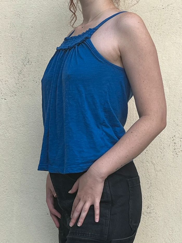 Débardeur ample plissé bleu électrique - photo numéro 6