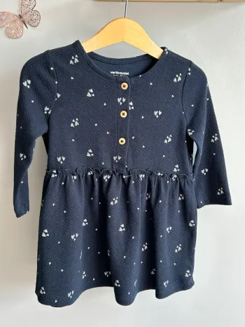 Robe marine Vertbaudet fille 2 ans Tbe
