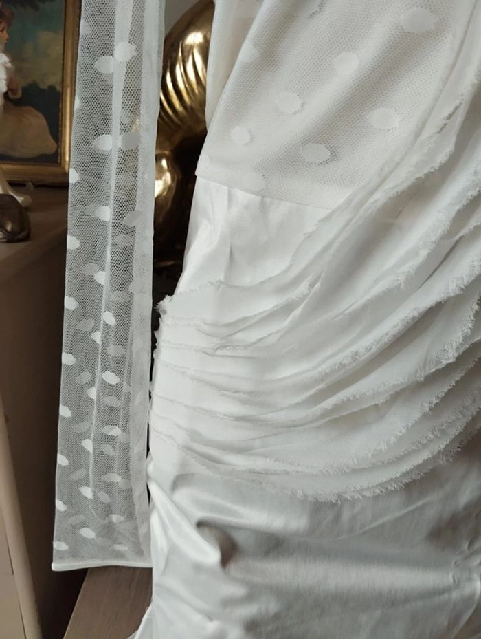 🌿Robe Satinée Dentelle Plumetis & Froufrous I'cona T34/36🌿 - photo numéro 5