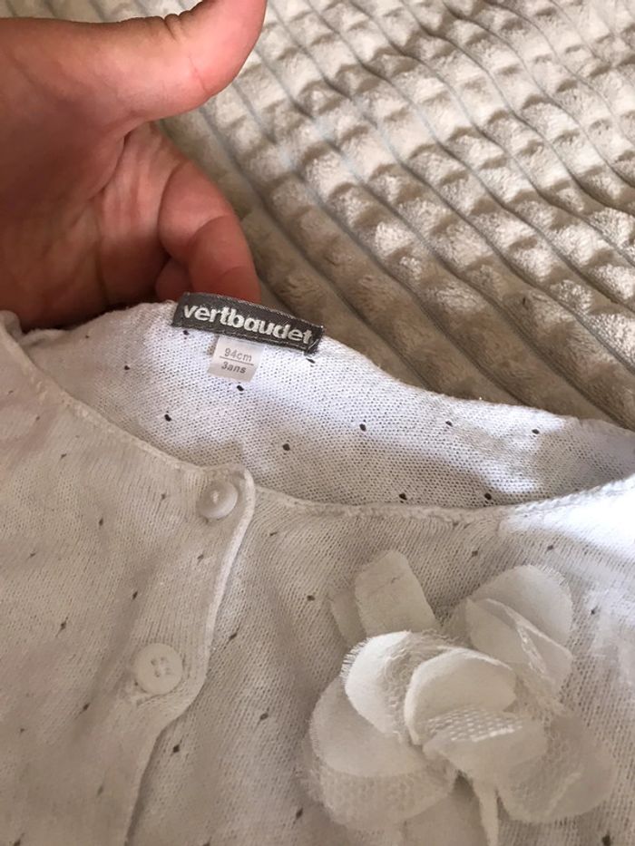 Gilet vertbaudet blanc - photo numéro 2