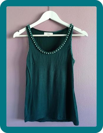 Débardeur verdeau perlé vintage