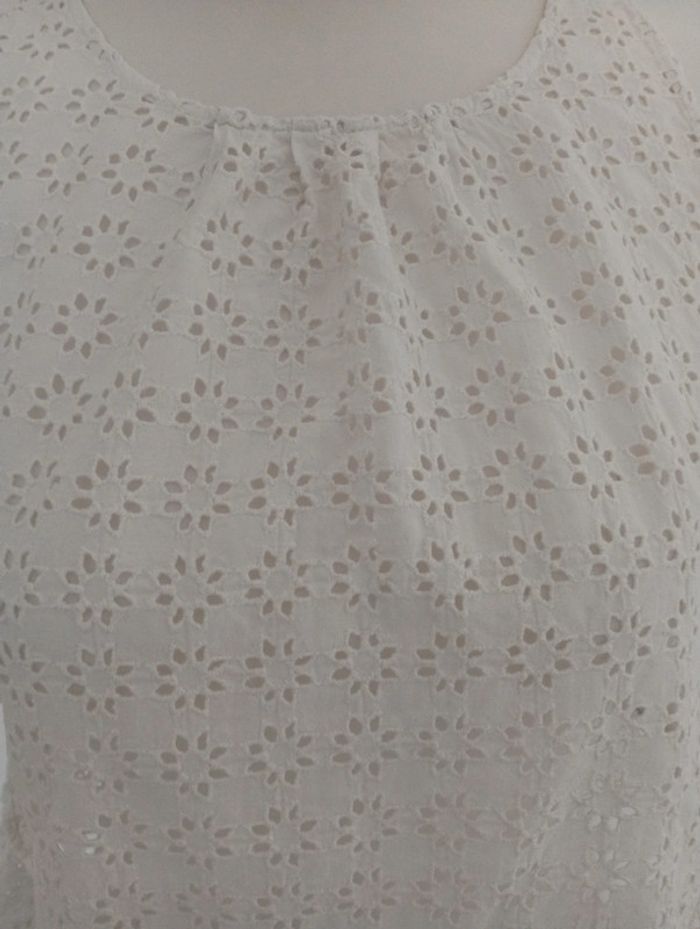 Débardeur broderie blanc Zara taille M - photo numéro 4