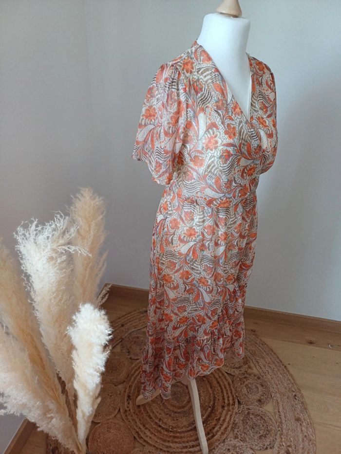 Robe fluide cache-coeur Flamant Rose taille M 38 - photo numéro 9