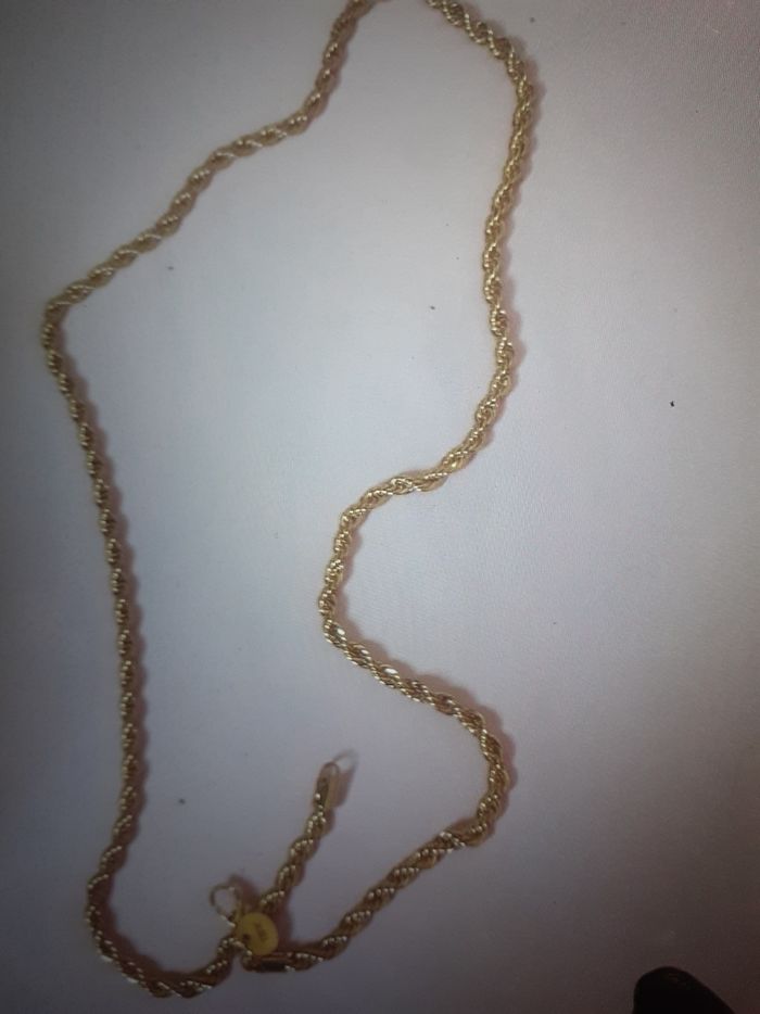 Lot de 2 chaine tresses basé titane plaquer or 750 - photo numéro 3