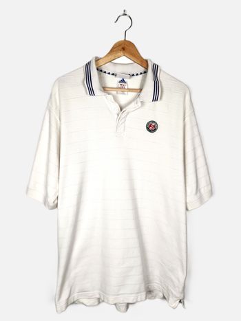 Polo manche courte blanc Adidas Roland Garros Paris Vintage Y2K Taille L