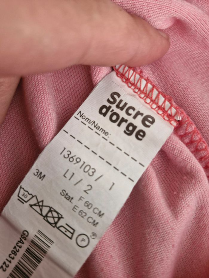 Pyjama 1 pièce bébé 3 mois Sucre d'orge Coton Polyester - photo numéro 7