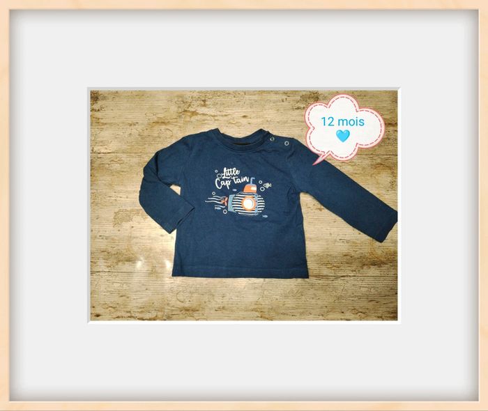 Joli t-shirt garçon manches longues 12 mois
