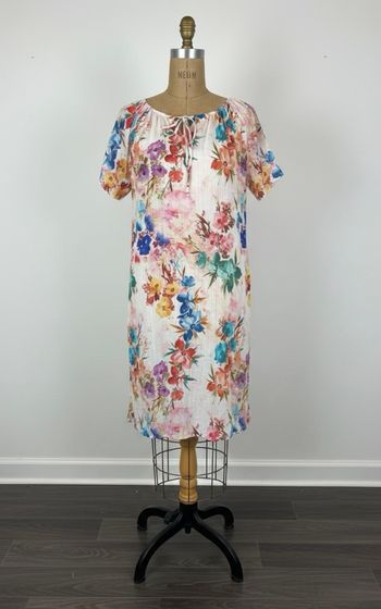 Neuve avec étiquette - Halogene Paris - Robe Longue Fleurie - Taille M - Multicolore/Écru