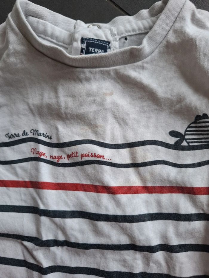 Lot de 3 tee-shirt marque terre de marins mots d'enfants 6 mois - photo numéro 4