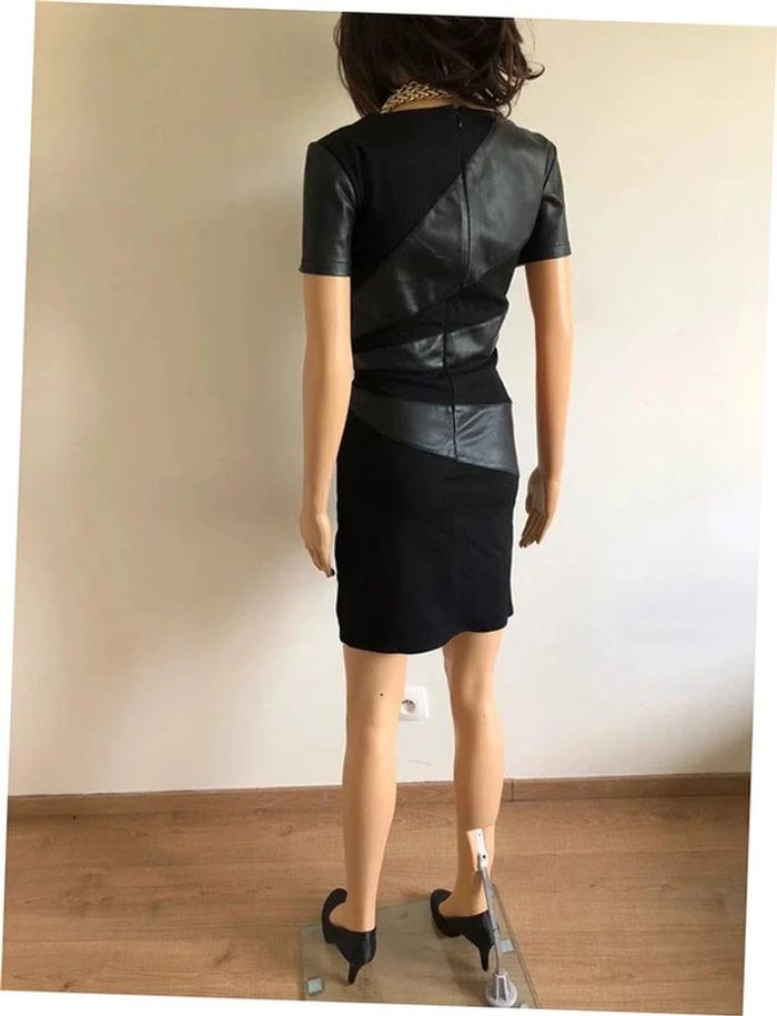 Robe noire à manches courtes avec simili cuir Only taille 38 TBE (taille petit) - photo numéro 10