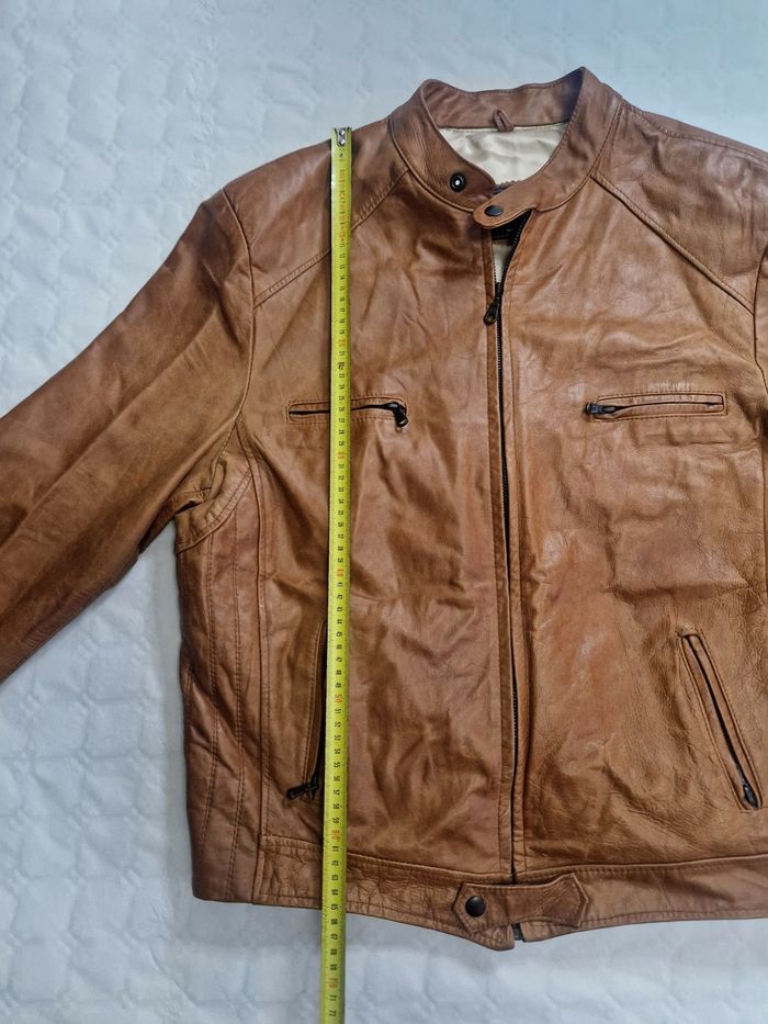 Blouson cuir Bikers , marron , homme , taille L - photo numéro 3