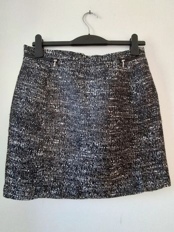 Jupe trapèze en tweed noir et blanc - taille 38