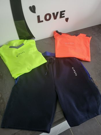 1 Short + 2 t-shirt kipsta 6 ans