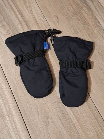 Gants de ski moufles pour enfant imperméable noir