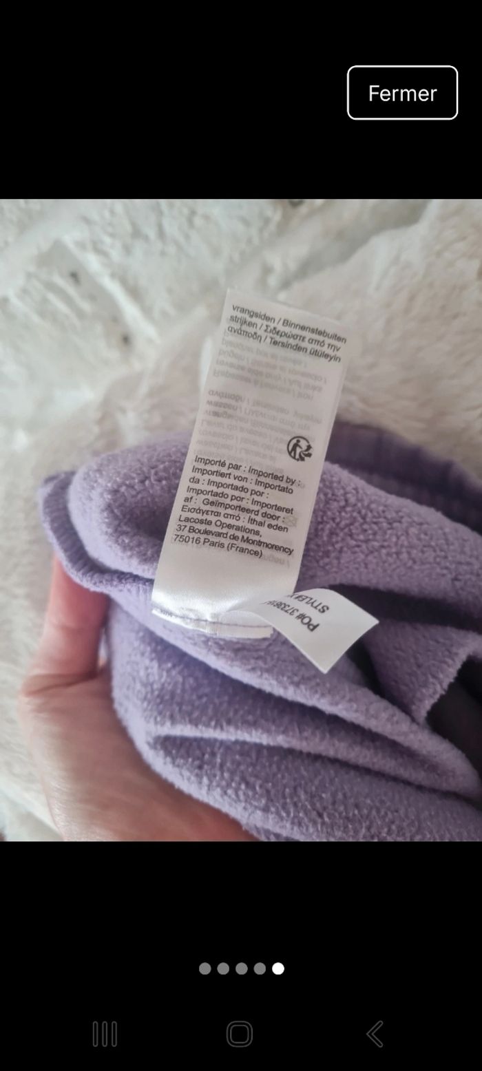 Bas jogging lacoste taille xs lilas - photo numéro 4