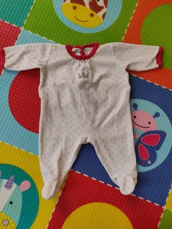 Pyjama velours blanc Petit Bateau 3 mois